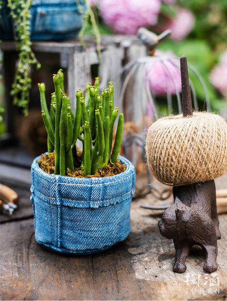 JUHAN Sotsuji Denim Pocket Floral Desktop Decor from JUHAN