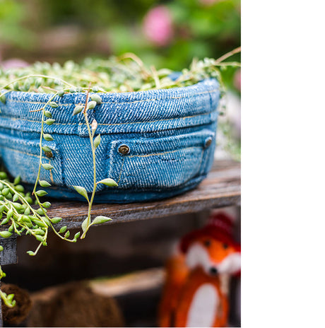 JUHAN Sotsuji Denim Pocket Floral Desktop Decor from JUHAN