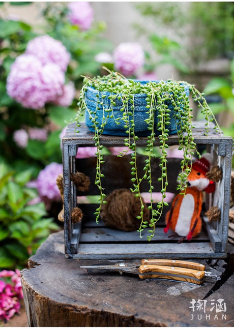 JUHAN Sotsuji Denim Pocket Floral Desktop Decor from JUHAN