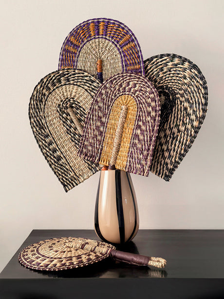 LIVETAI Akira Eco-Friendly Summer Hand-Cranked Sea Grass Fan from LIVETAI