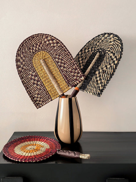 LIVETAI Akira Eco-Friendly Summer Hand-Cranked Sea Grass Fan from LIVETAI