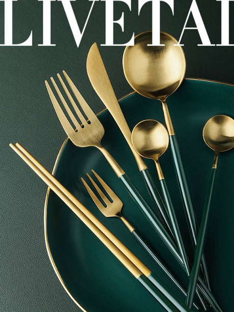 LIVETAI Aria Golden Light Luxury Dessert Set from LIVETAI