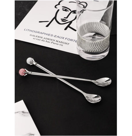 LIVETAI Genevieve Elegant Diamond-Patterned Stainless Steel Coffee Spoon from LIVETAI
