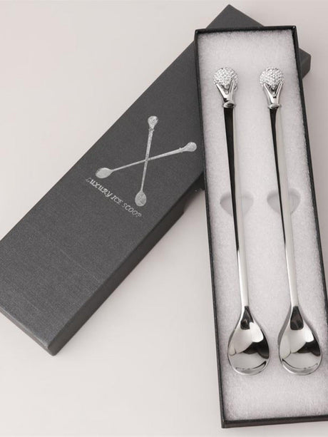 LIVETAI Genevieve Elegant Diamond-Patterned Stainless Steel Coffee Spoon from LIVETAI