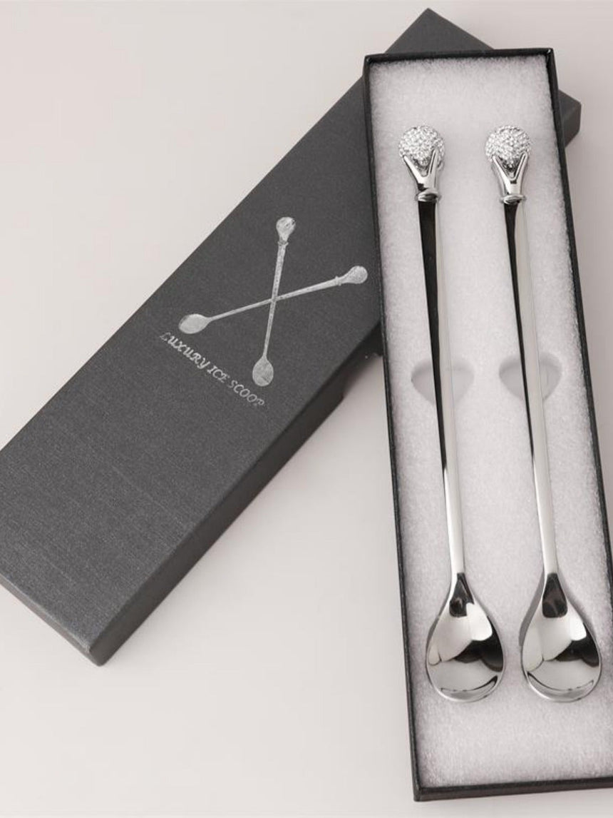 LIVETAI Genevieve Elegant Diamond-Patterned Stainless Steel Coffee Spoon from LIVETAI