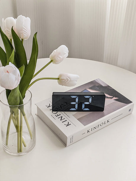 LIVETAI Ignacio Sleek Black Voice-Controlled Alarm Clock from LIVETAI