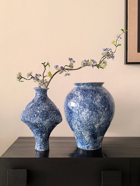 LIVETAI Isadora Bohemian Hand-Painted Blue & White Porcelain Vase from LIVETAI