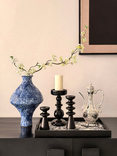 LIVETAI Isadora Bohemian Hand-Painted Blue & White Porcelain Vase from LIVETAI