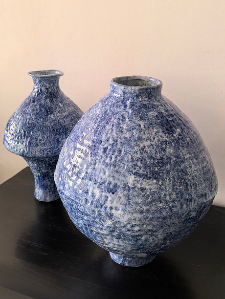 LIVETAI Isadora Bohemian Hand-Painted Blue & White Porcelain Vase from LIVETAI