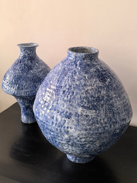 LIVETAI Isadora Bohemian Hand-Painted Blue & White Porcelain Vase from LIVETAI