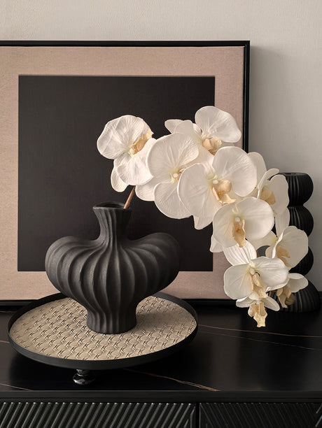 LIVETAI Isadora Elegant Black Ceramic Vase Decor from LIVETAI