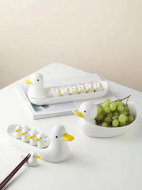 LIVETAI Kensington Artistic Duckling Ceramic Chopsticks Set from LIVETAI