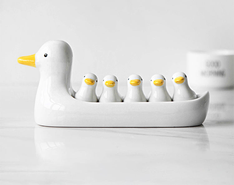 LIVETAI Kensington Artistic Duckling Ceramic Chopsticks Set from LIVETAI