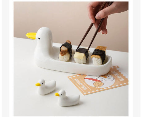 LIVETAI Kensington Artistic Duckling Ceramic Chopsticks Set from LIVETAI