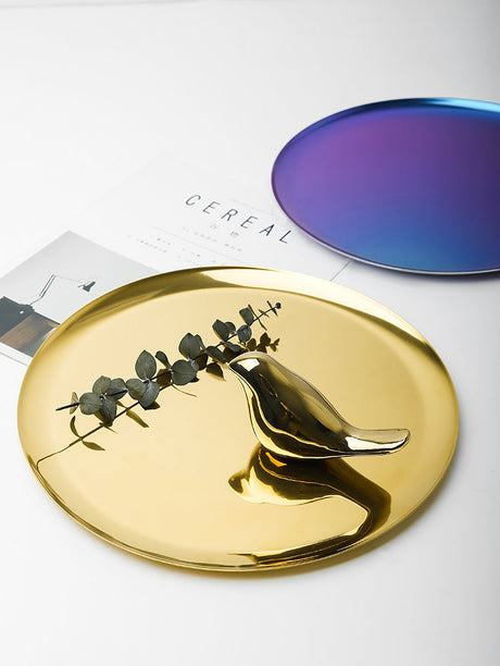LIVETAI Kyushu Elegant Nordic Stainless Steel Tray from LIVETAI