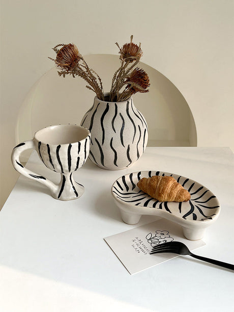 LIVETAI Marquess Hand-Painted Zebra Pattern Vase Decor from LIVETAI