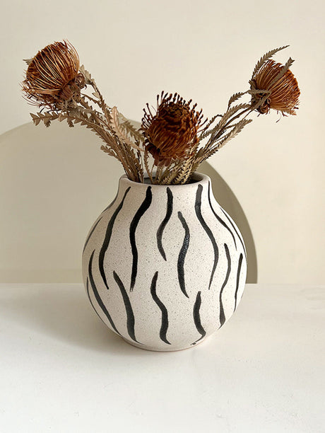 LIVETAI Marquess Hand-Painted Zebra Pattern Vase Decor from LIVETAI
