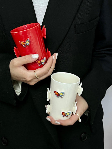 LIVETAI Sapphira Elegant Ceramic Butterfly Mug from LIVETAI