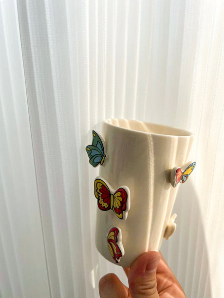 LIVETAI Sapphira Elegant Ceramic Butterfly Mug from LIVETAI