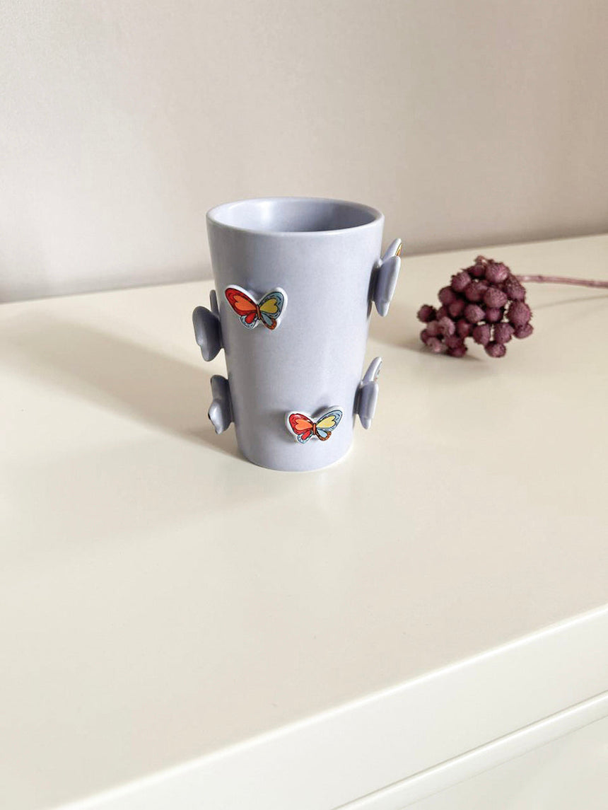 LIVETAI Sapphira Elegant Ceramic Butterfly Mug from LIVETAI