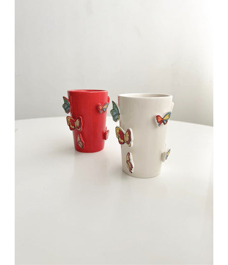 LIVETAI Sapphira Elegant Ceramic Butterfly Mug from LIVETAI