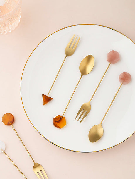 LIVETAI Sapphira Elegant Stainless Steel Cake Forks from LIVETAI