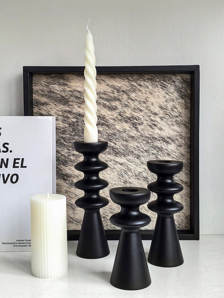 LIVETAI Seraphina Vintage Elegant Solid Wood Candlestick. from LIVETAI