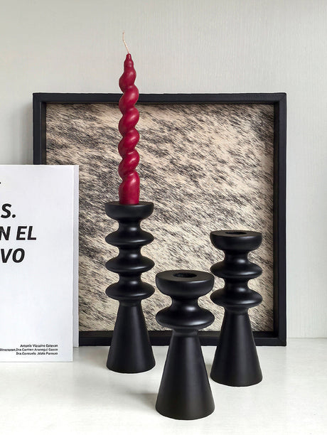 LIVETAI Seraphina Vintage Elegant Solid Wood Candlestick. from LIVETAI
