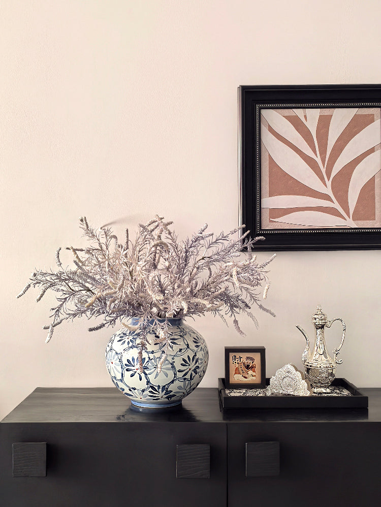 LIVETAI Zephyrine Elegant Blue & White Porcelain Vase from LIVETAI