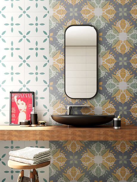 LOFTWELL Amadora Vibrant Retro Tile Kitchen Wall Tile from LOFTWELL