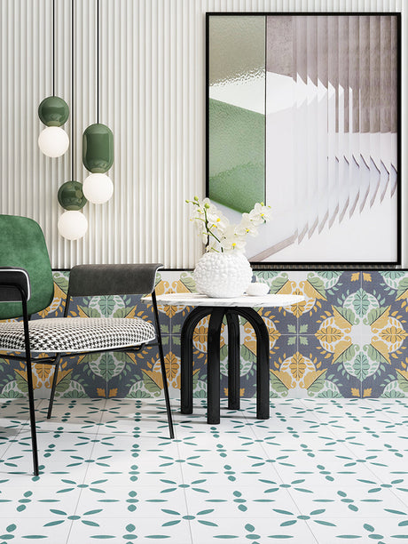 LOFTWELL Amadora Vibrant Retro Tile Kitchen Wall Tile from LOFTWELL