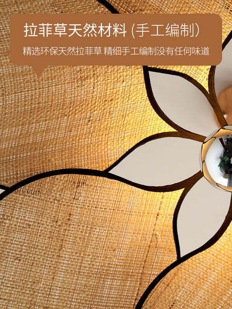 MAILANG Haruki Elegant Floral Straw Lights Ceiling Lamp from MAILANG