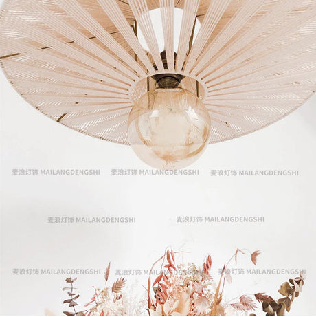 MAILANG Haruki Minimalist White Woven Ceiling Lamp. from MAILANG