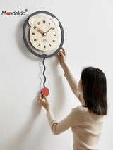 MANDELA Alhambra Creamy Artistic Minimalist Wall Clock from MANDELA