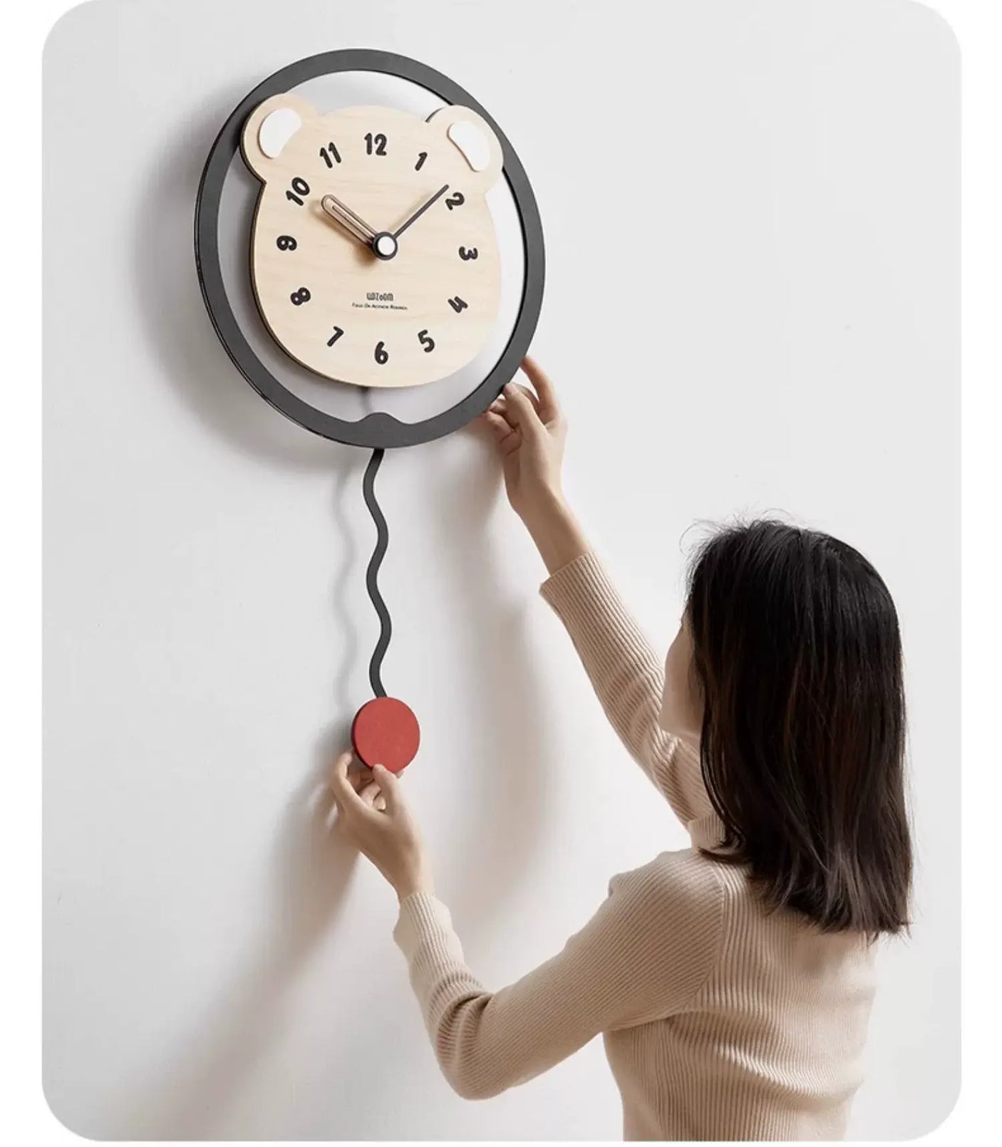 MANDELA Alhambra Creamy Artistic Minimalist Wall Clock from MANDELA