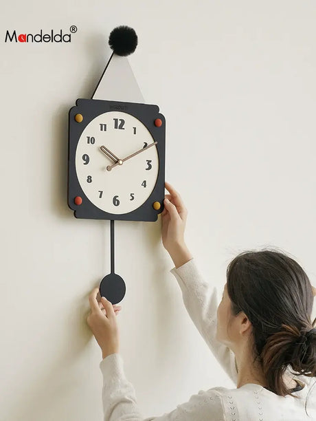 MANDELA Elowen Minimalist Cream Wall Clock from MANDELA