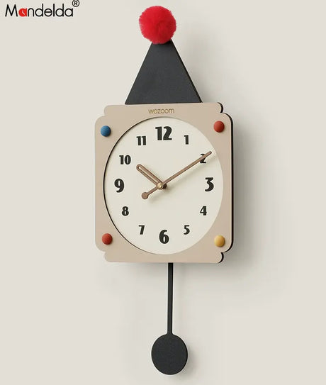 MANDELA Elowen Minimalist Cream Wall Clock from MANDELA