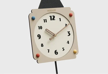 MANDELA Elowen Minimalist Cream Wall Clock from MANDELA