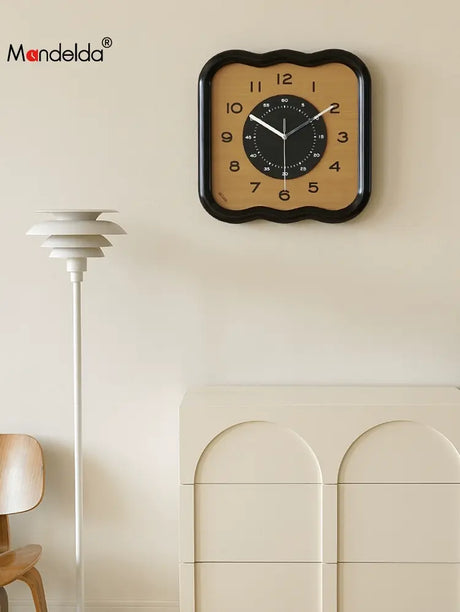 MANDELA Elowen Modern Cream Retro Wall Clock from MANDELA