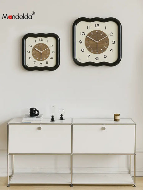 MANDELA Elowen Modern Cream Retro Wall Clock from MANDELA