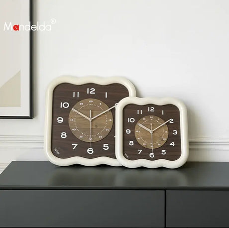 MANDELA Elowen Modern Cream Retro Wall Clock from MANDELA