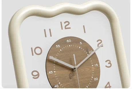 MANDELA Elowen Modern Cream Retro Wall Clock from MANDELA