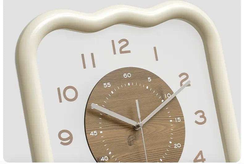 MANDELA Elowen Modern Cream Retro Wall Clock from MANDELA