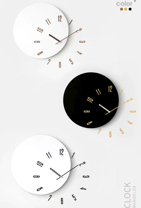 MANDELA Seraphina Scandinavian Minimalist Wall Clock - Light Luxury Decor from MANDELA