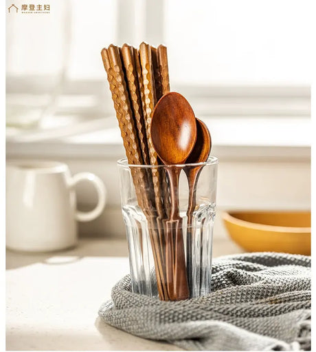 MH Aiko Elegant Natural Wood Chopsticks Set from MH