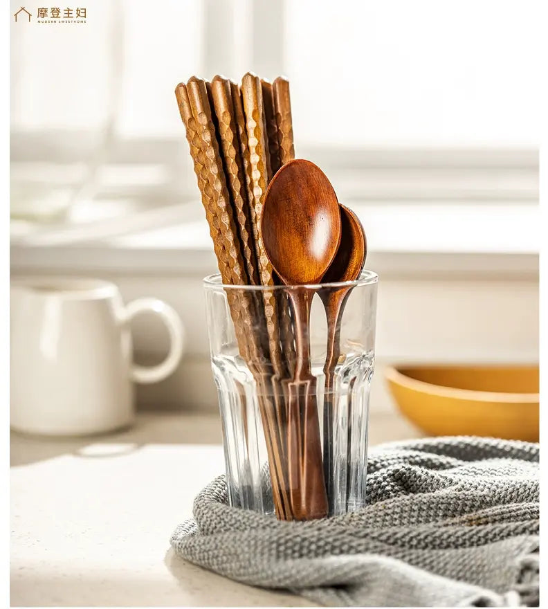 MH Aiko Elegant Natural Wood Chopsticks Set from MH