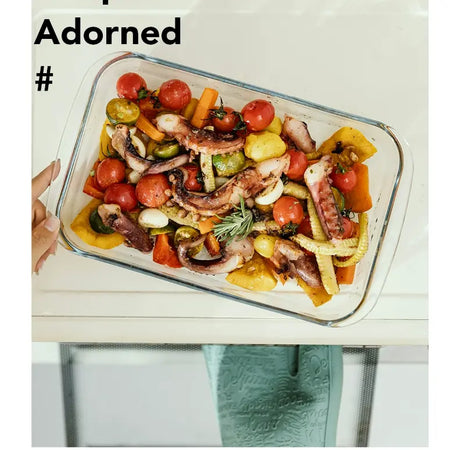 MH Anastasia Elegant Glass Baking Plate - Microwave Safe Seafood Tray from MH