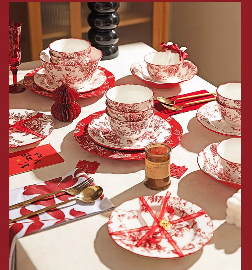 MH Aveline Elegant Rose Holiday Tableware Gift Set from MH