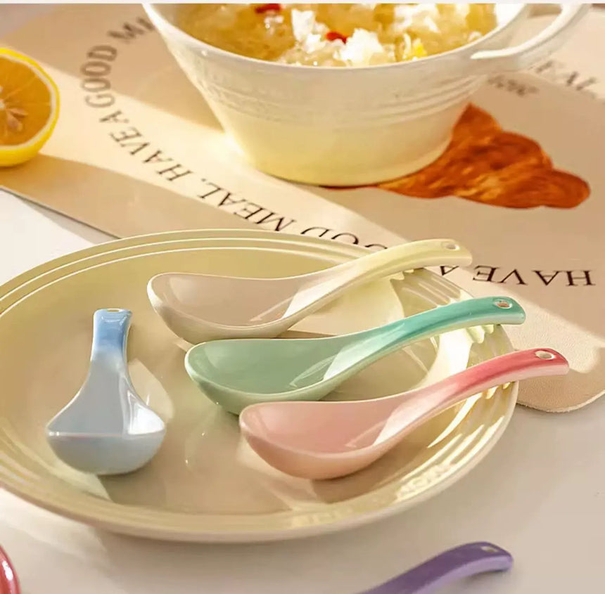 MH Elowen Elegant High-Value Ceramic Soup Spoon from MH