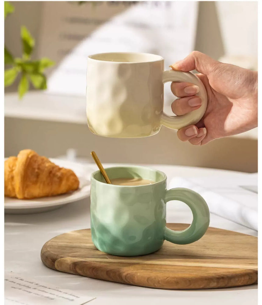 MH Elowen Stylish Gradient Coffee Cup with Glass Accent from MH